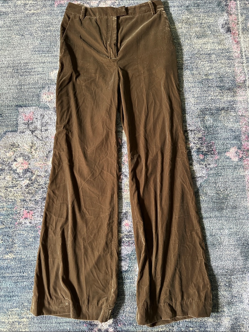 H&M Brown Velvet Wide-Leg Pants NWT Size 4 Women’s Perfect for Fall